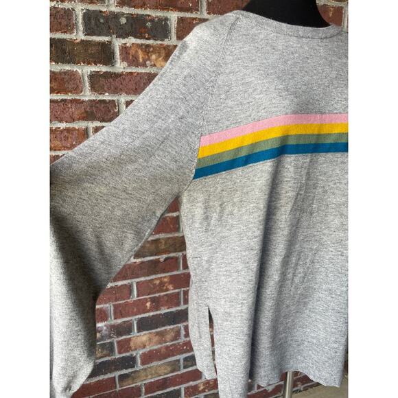 Another Love Gray Rainbow Sweater - side slits - size XL - Picture 7 of 9